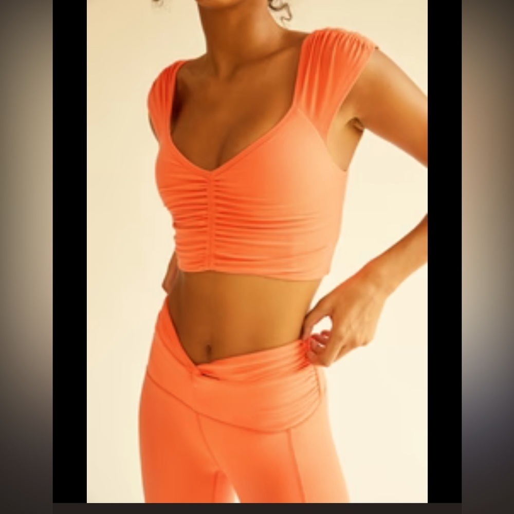 FREE PEOPLE MOVEMENT RUCHED CAMI - MORNING BURST boho spring active $60